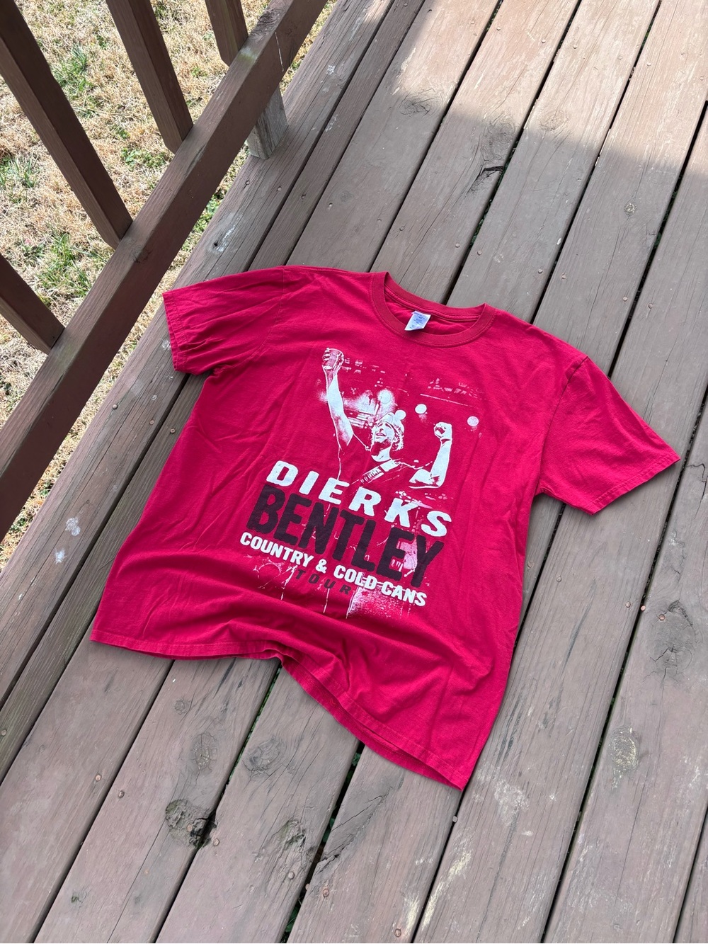 Dierks Bentley Mens XL Red Country Cold Cans Tour Tee